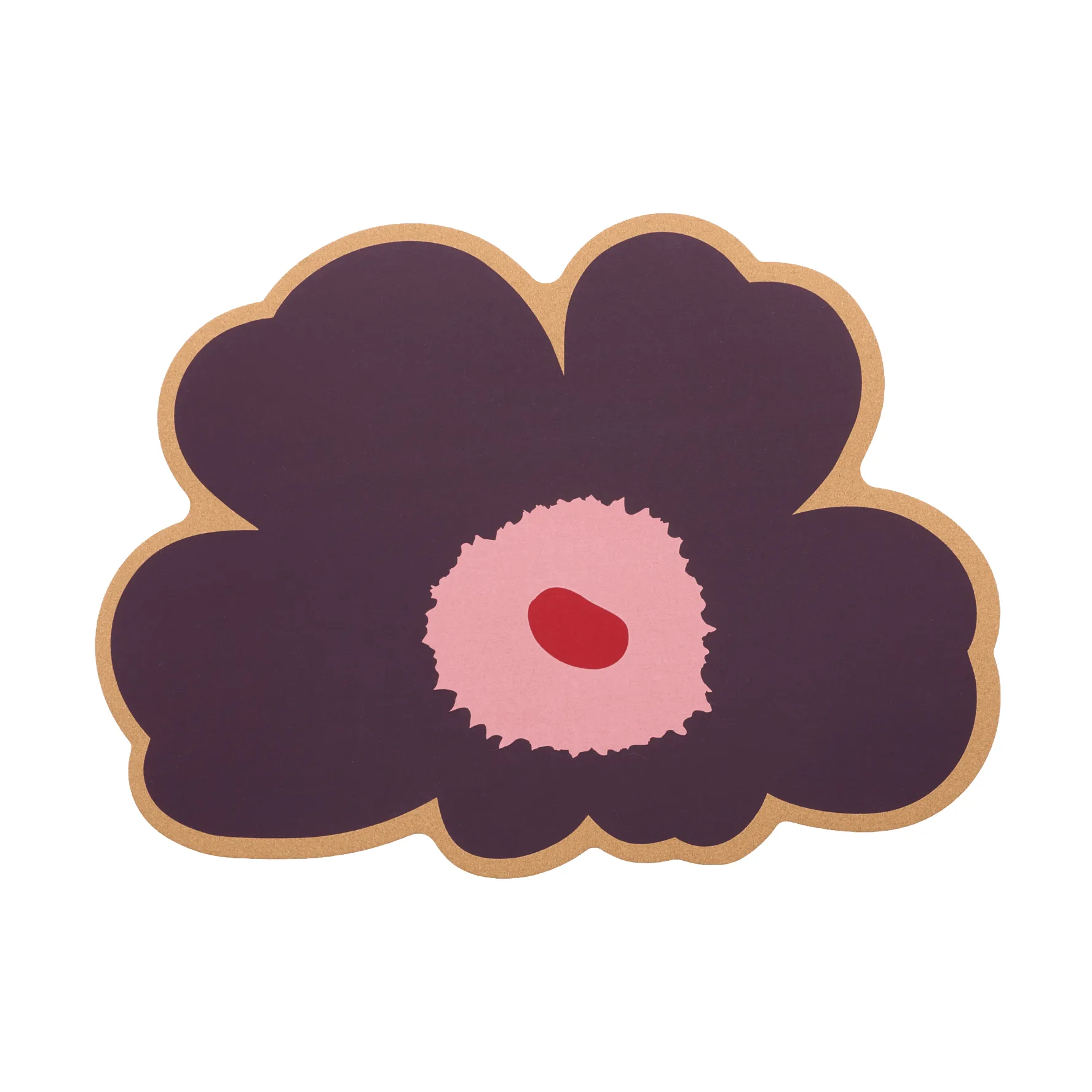 Unikko bordstablett, Cork-plum-pink-cranberry Marimekko
