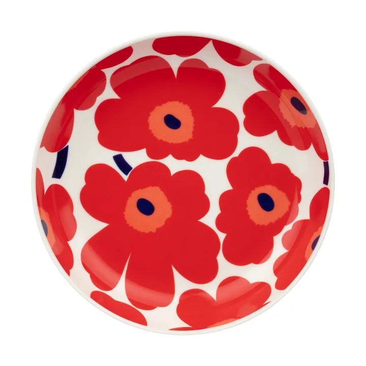 Unikko djup tallrik Ø20,5 cm - White-red-blue - Marimekko
