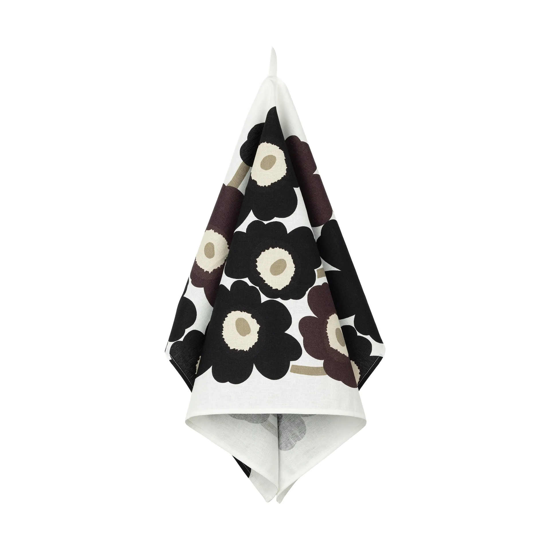 Unikko kökshandduk 47x70 cm, White-dark grey-beige Marimekko