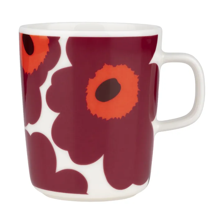 Unikko mugg 25 cl - White-burgundy-red - Marimekko