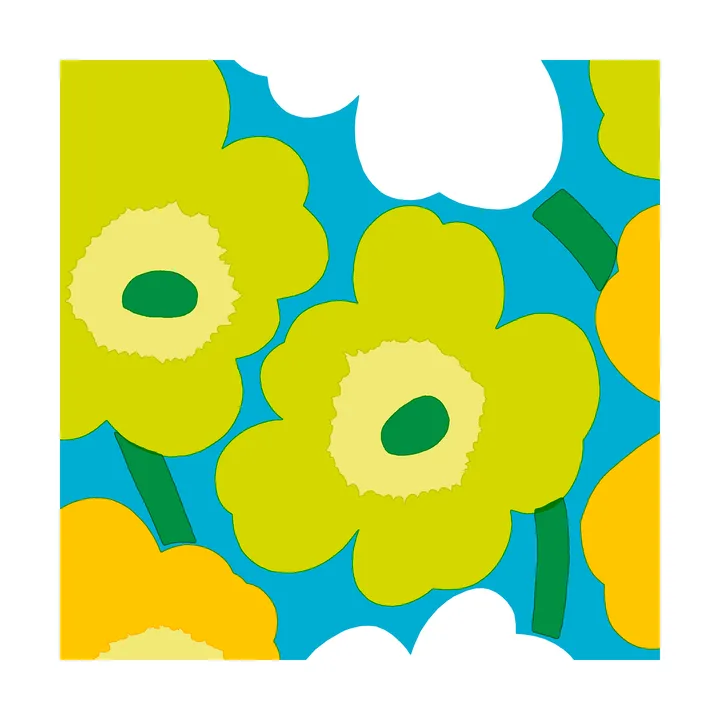 Unikko servett 33x33 cm 20-pack - Blue-Green - Marimekko