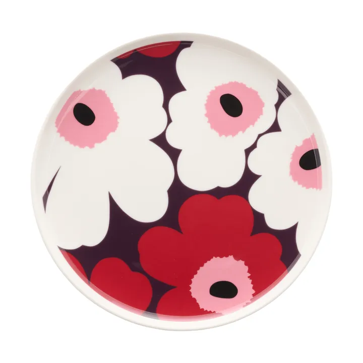 Unikko tallrik Ø20 cm - White-plum-cranberry-pink - Marimekko