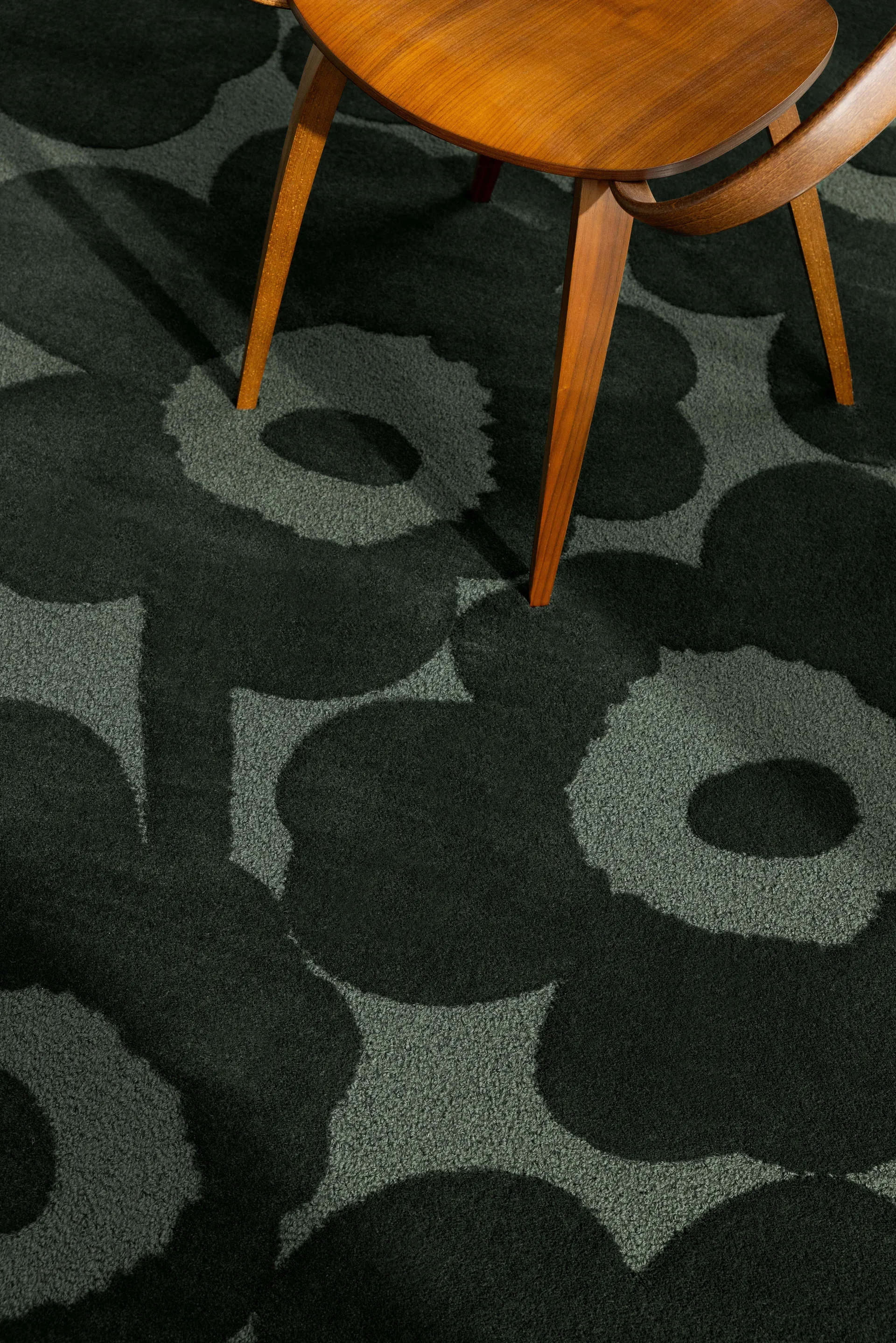 Unikko ullmatta, Dark Green, 200x300 cm Marimekko
