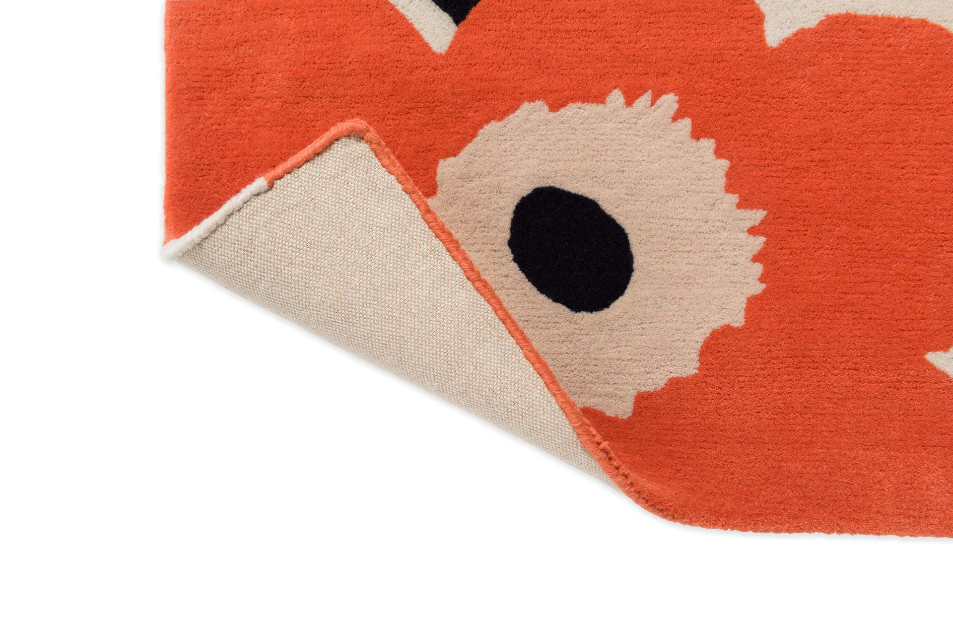 Unikko ullmatta, Orange Red, 170x240 cm Marimekko