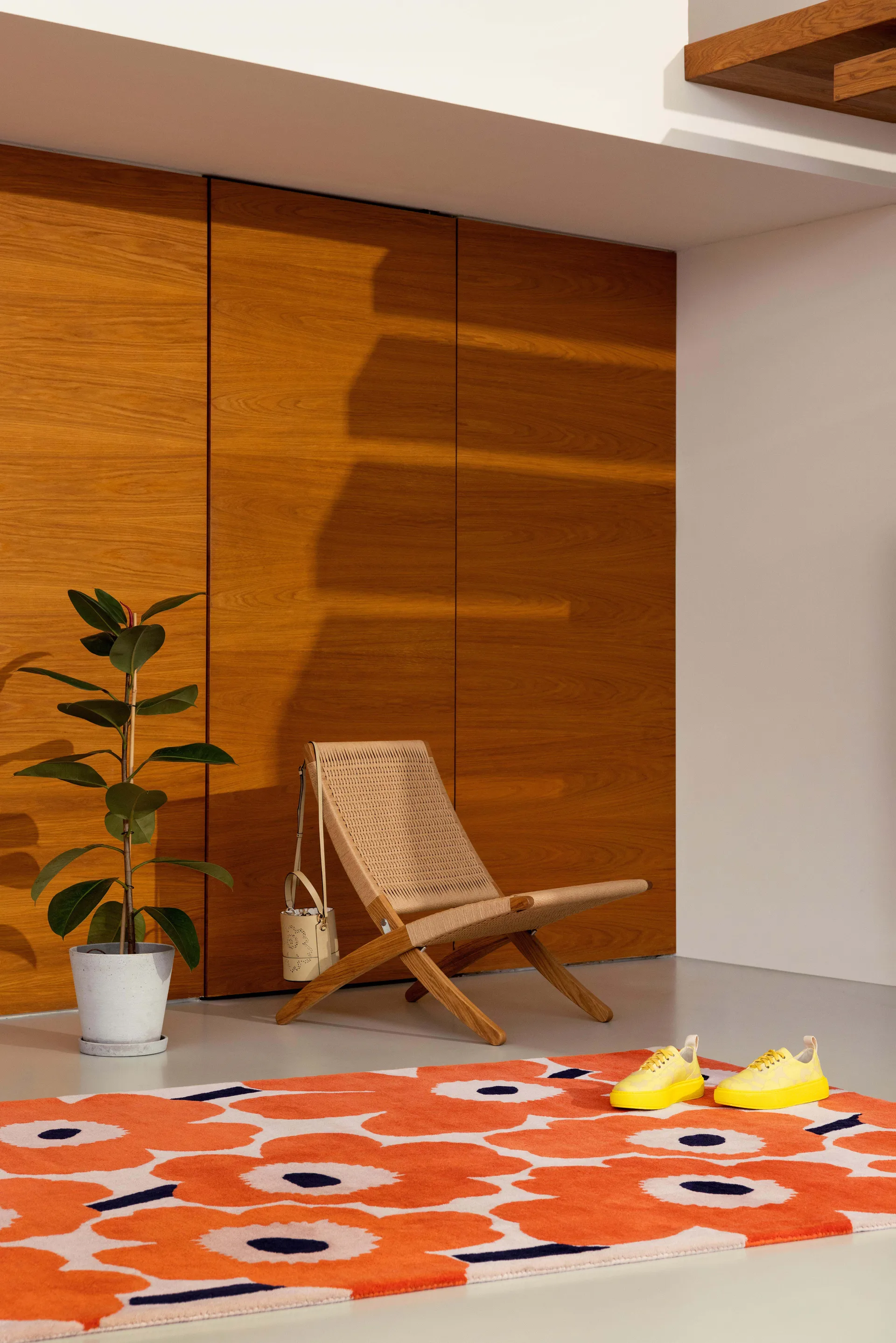 Unikko ullmatta, Orange Red, 170x240 cm Marimekko
