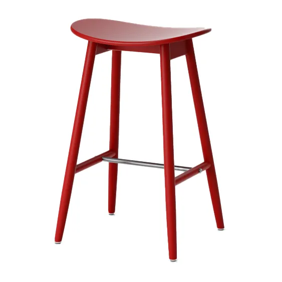 Icha barstol 65 cm, Rödlakerad bok Massproductions