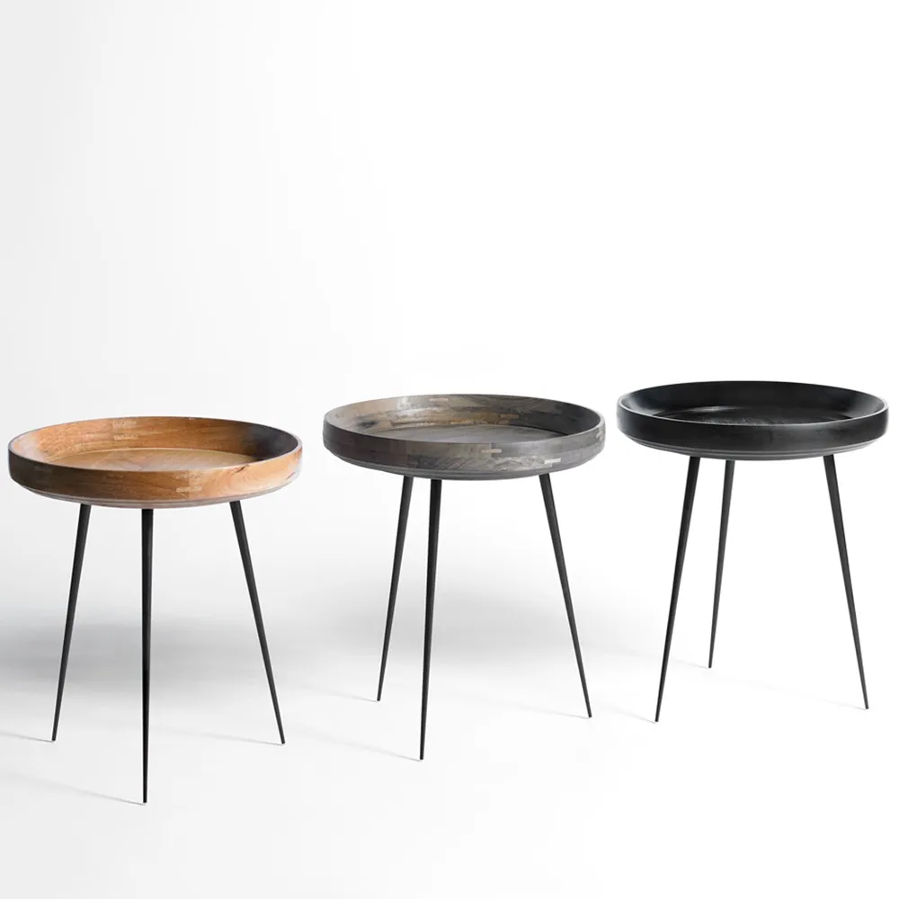 Bowl Large bord, mango natur, svart stativ Mater
