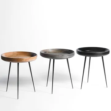 Bowl Medium bord - mango natur, svart stativ - Mater