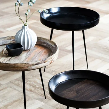 Bowl Medium bord - mango svart, svart stativ - Mater