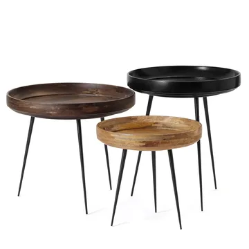 Bowl Medium bord - mango svart, svart stativ - Mater