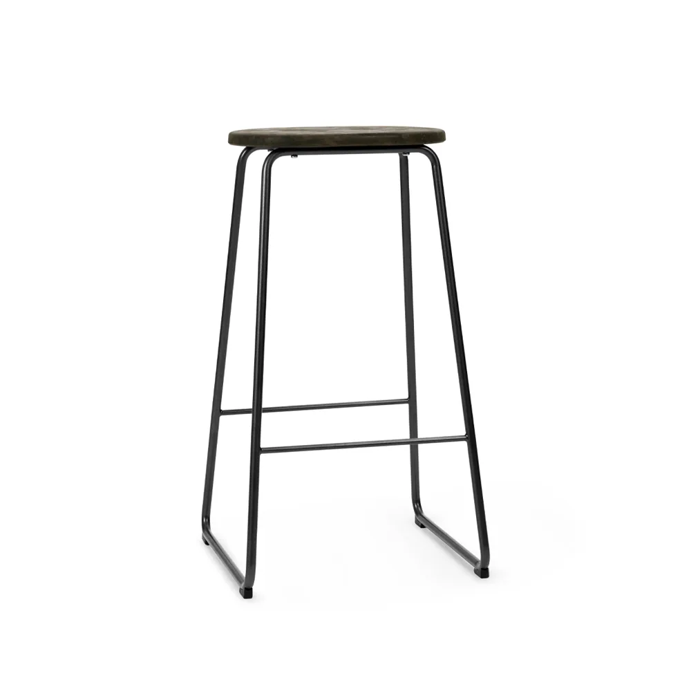 Earth barpall, coffee, h.69, svart stålstativ Mater