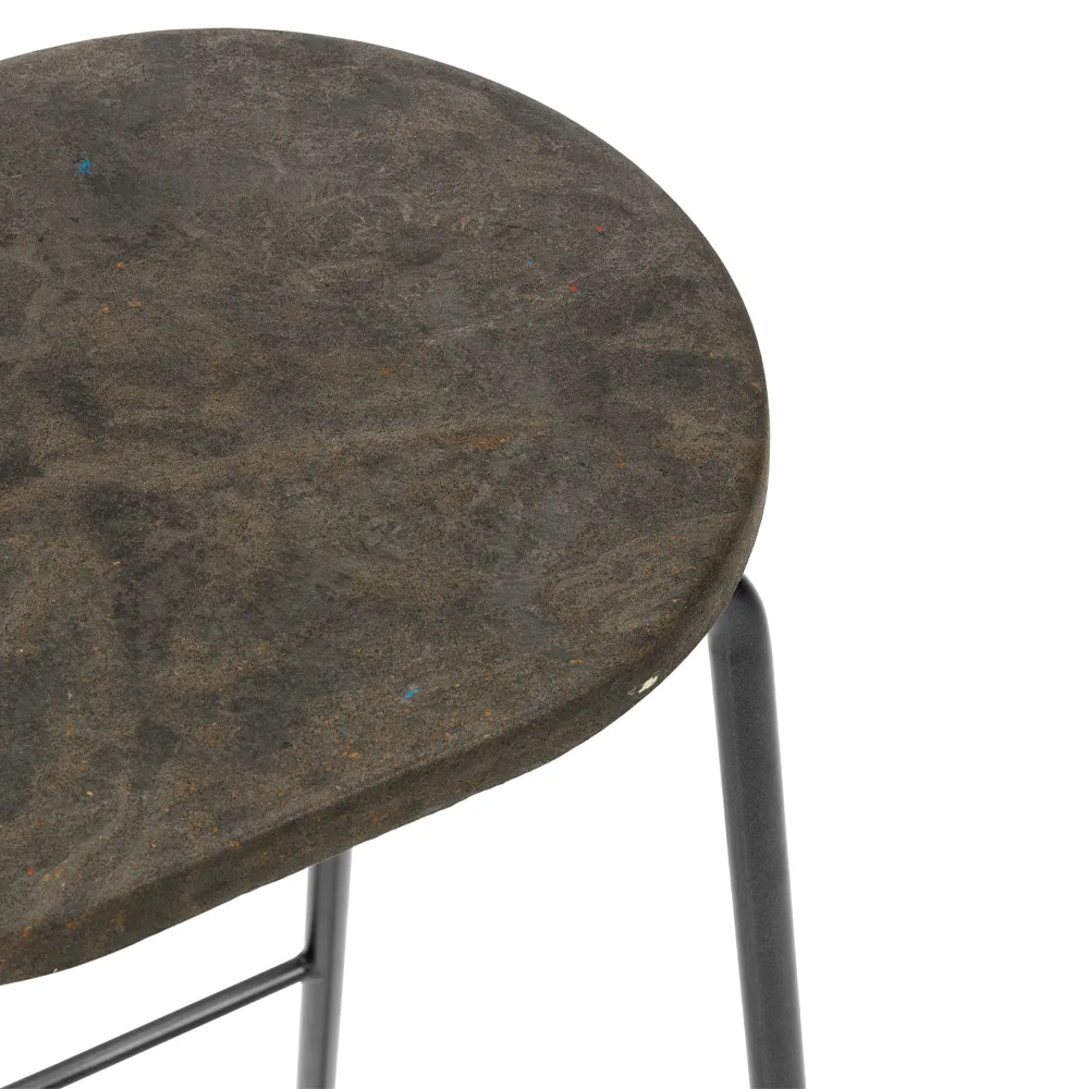 Earth barpall, coffee, h.69, svart stålstativ Mater