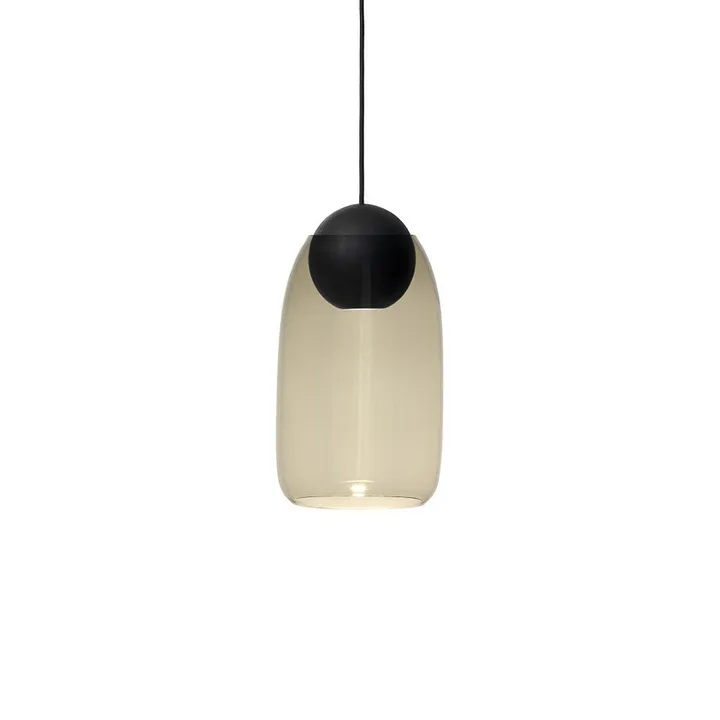 Liuku Ball pendel - smoked glass, svartlackad lind - Mater