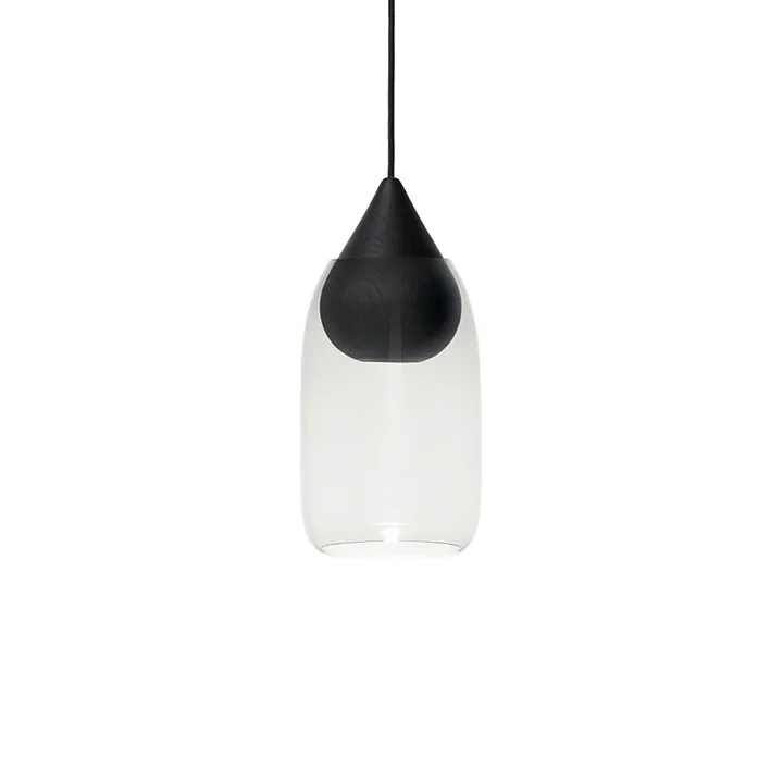 Liuku Drop pendel - transparent, svartlackad lind - Mater