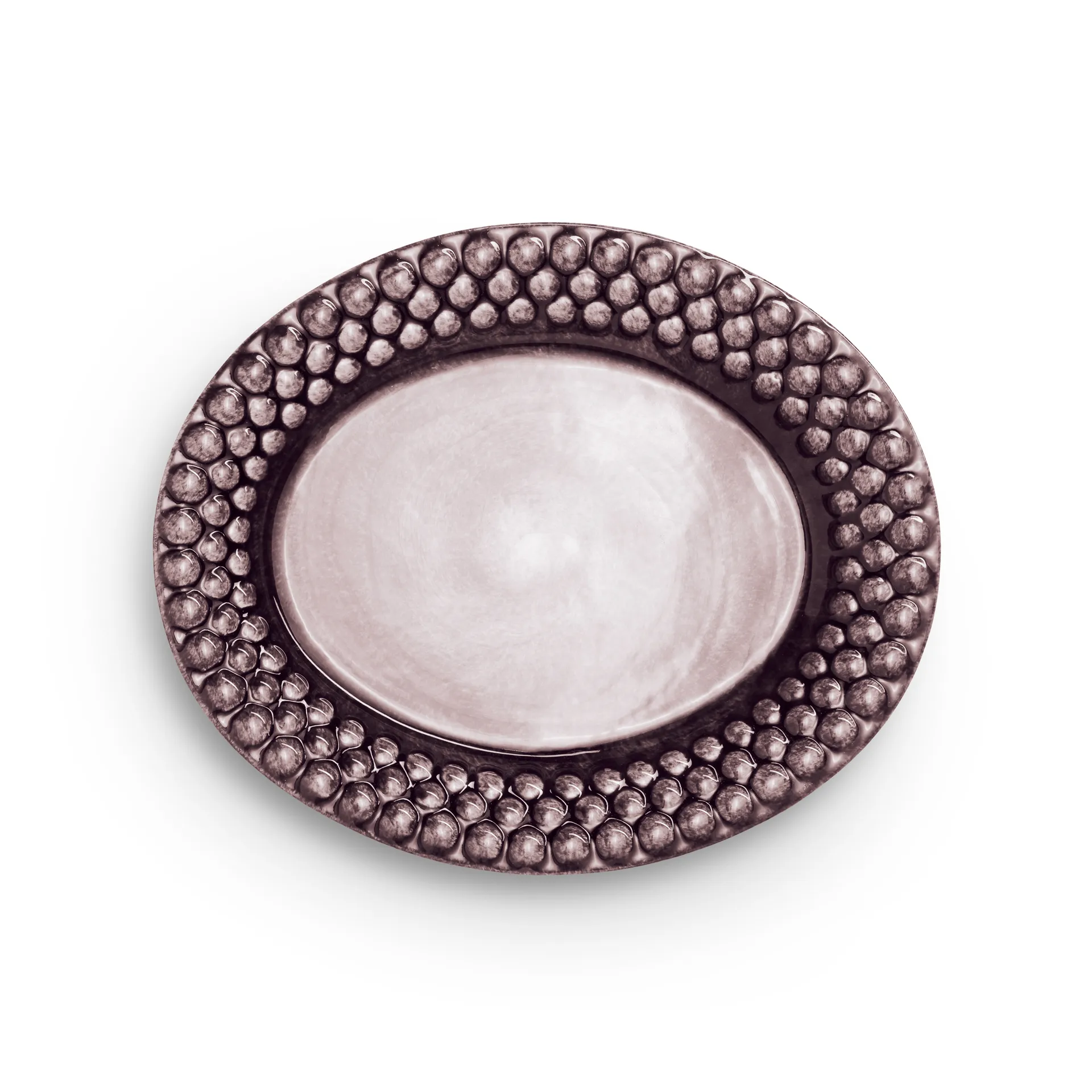 Bubbles oval tallrik 20 cm, Plommon Mateus