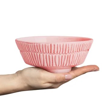 Stripes skål Ø15 cm - Ljusrosa - Mateus