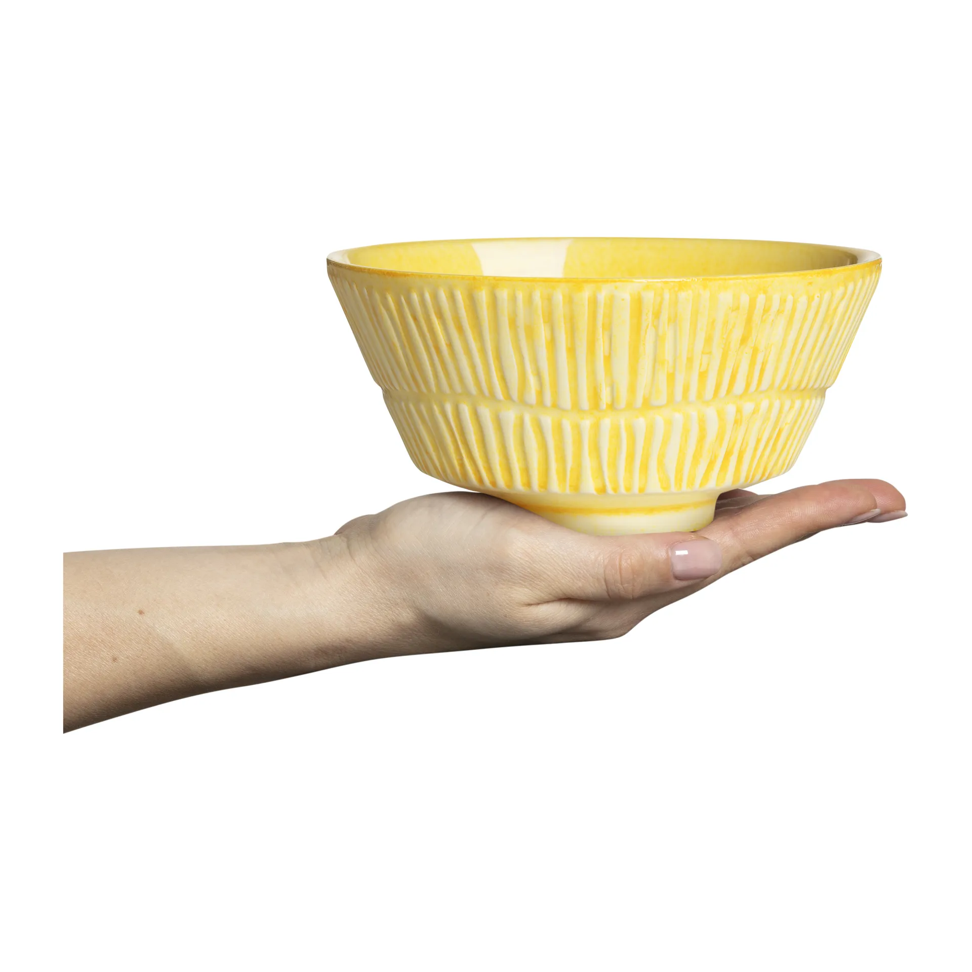 Stripes skål 16 cm, Gul Mateus