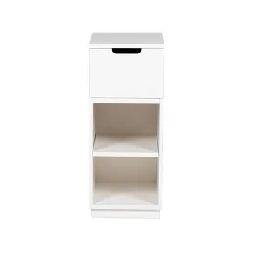 Aoko sängbord 72 cm 1 låda - Vitlack - Mavis