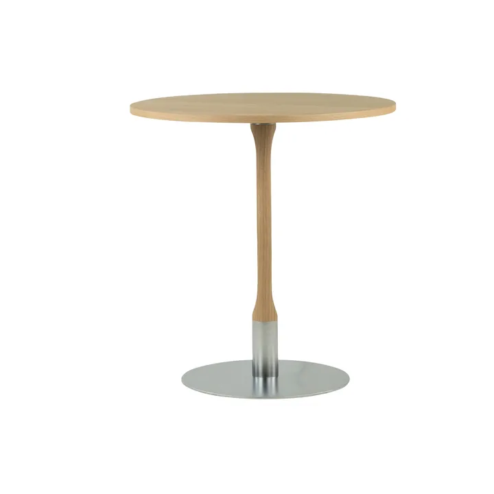 Rod cafébord ⌀70 cm - Vitpigmenterad mattlackad ek - Mavis