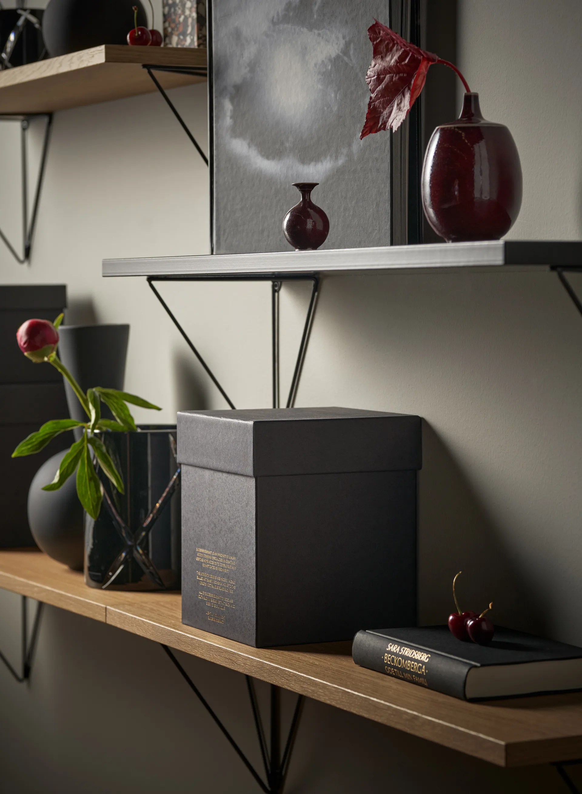 Pythagoras Shelf hyllplan, svart Maze