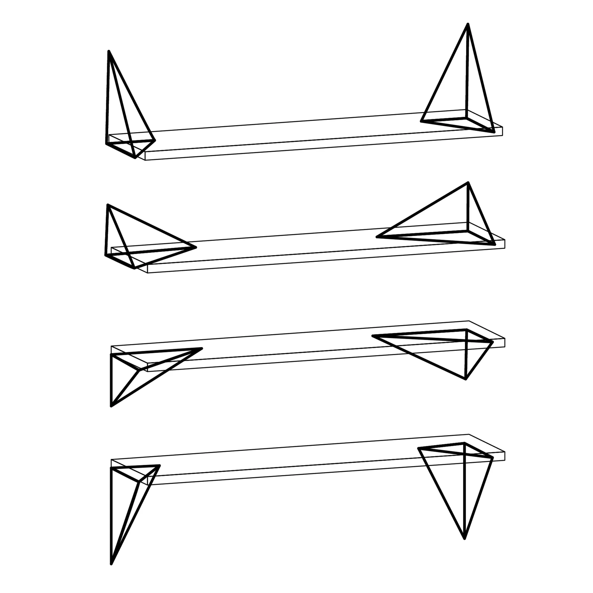 Pythagoras Shelf hyllplan, svart Maze