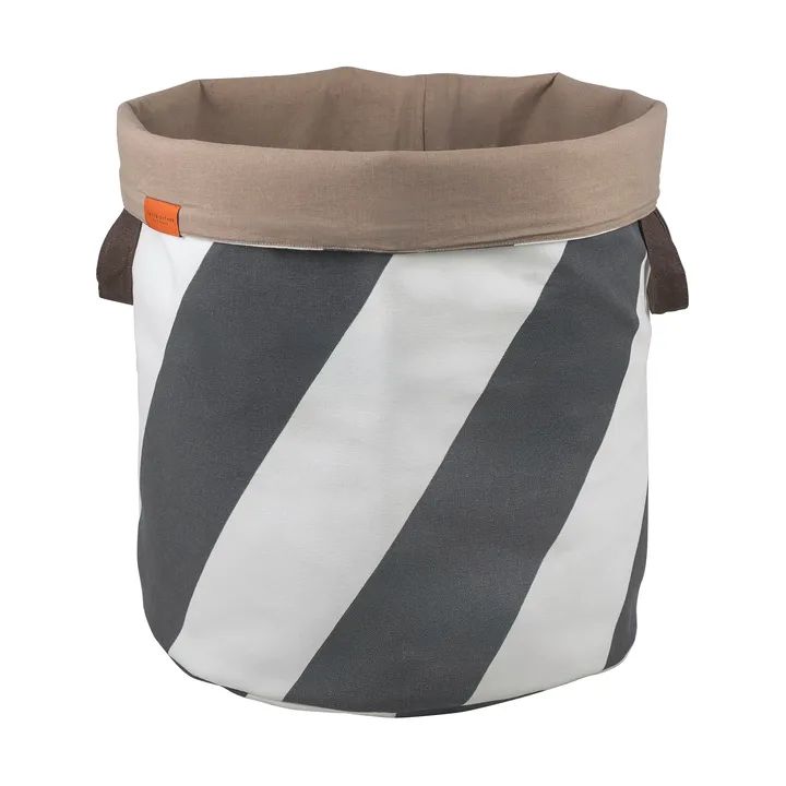 Diagonal tvättkorg Ø40x50 cm - Dark grey-off-white - Mette Ditmer