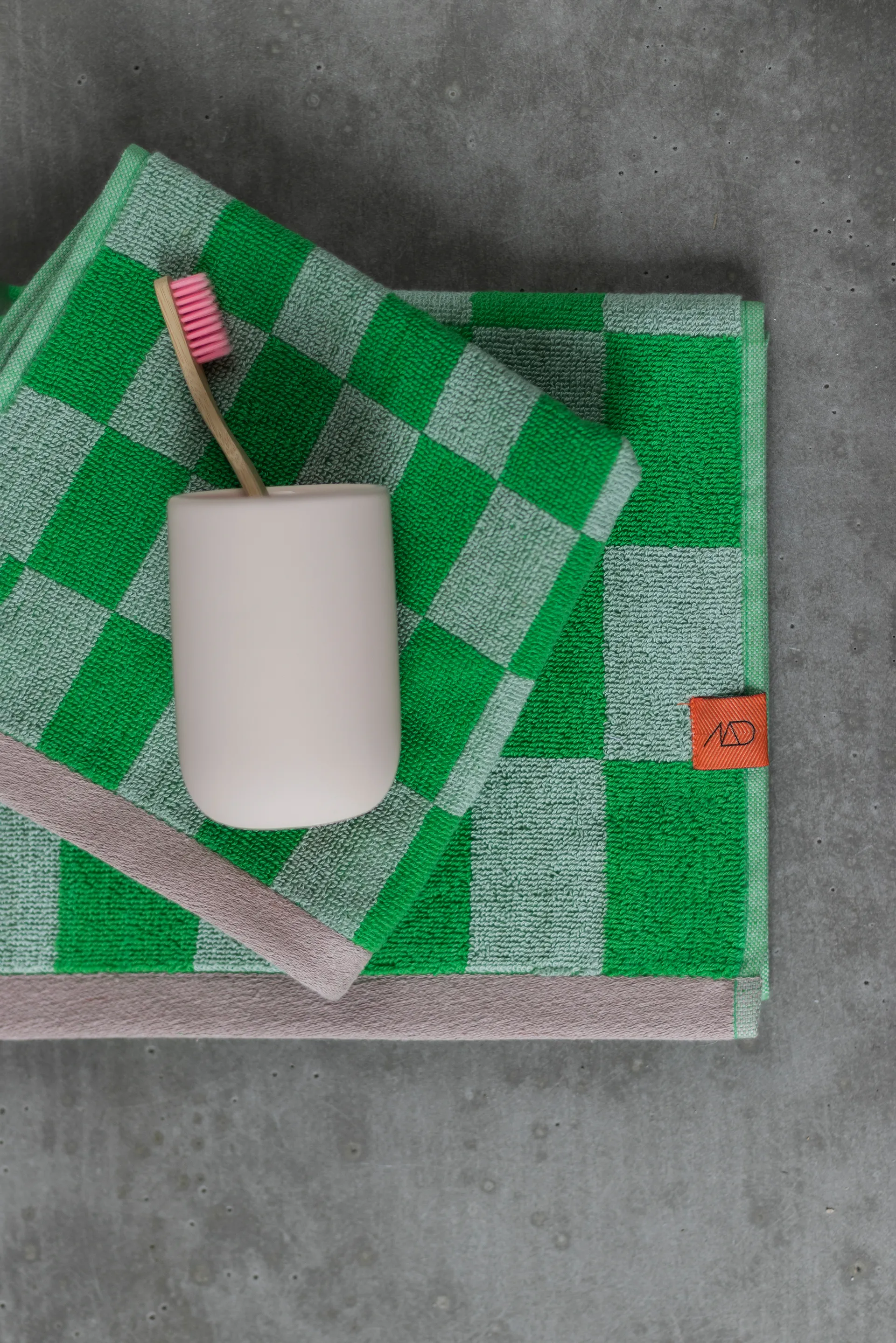 Retro handduk, Classic green, 40x55 cm, 2-pack Mette Ditmer