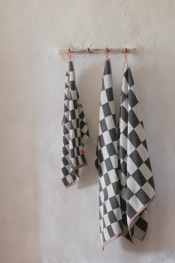 Retro handduk - Dark grey, 50x90 cm - Mette Ditmer