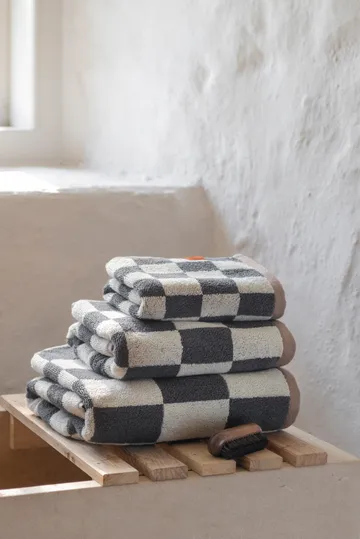 Retro handduk - Dark grey, 50x90 cm - Mette Ditmer