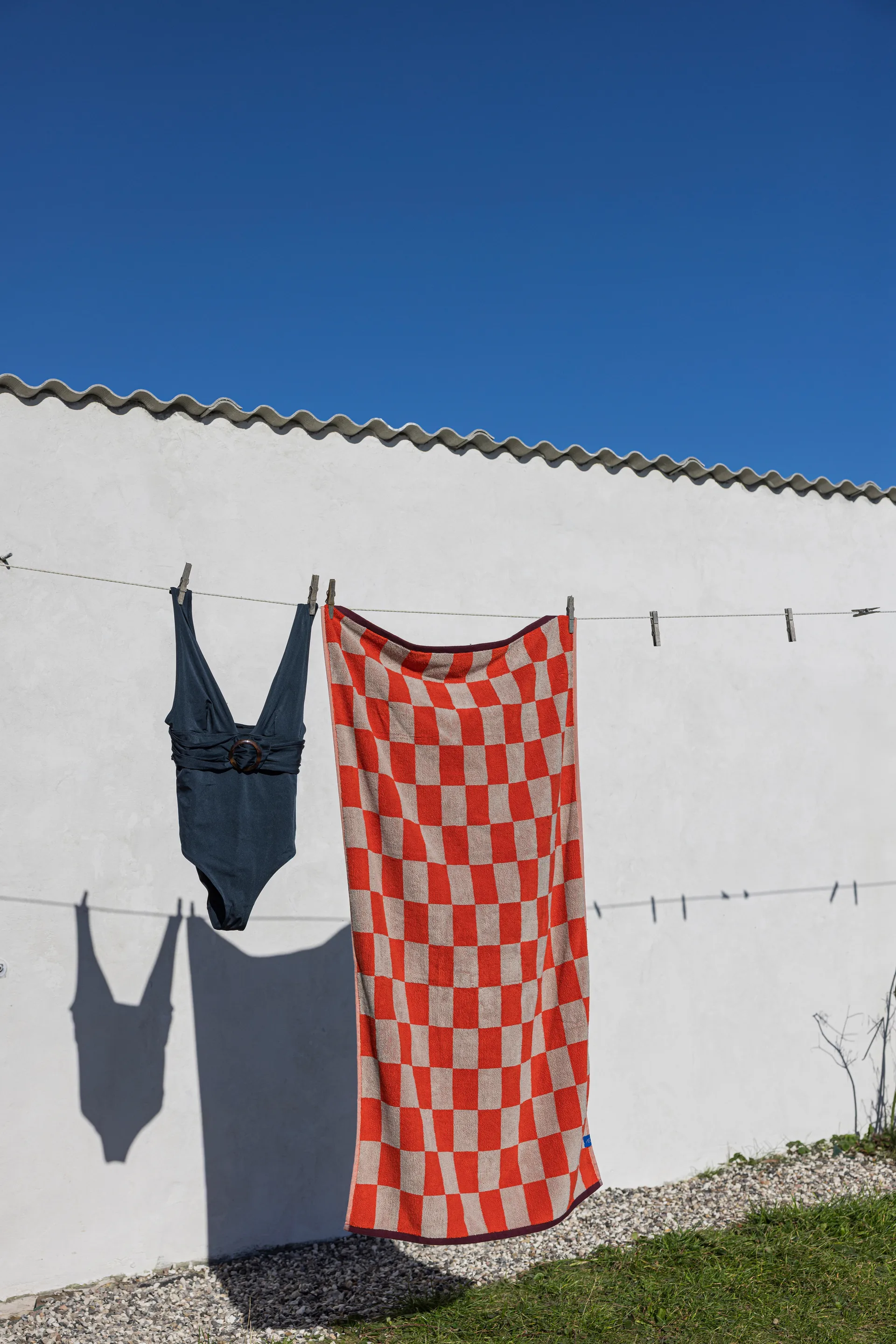 Retro handduk, Dark orange, 50x90 cm Mette Ditmer