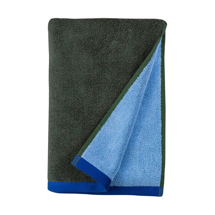 Soft gästhandduk 40x55 cm 2-pack - Dark olive-light blue - Mette Ditmer