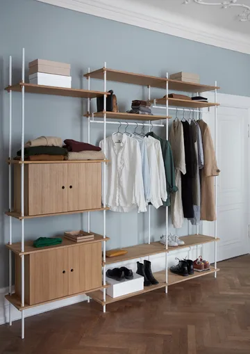 Shelving System hylla med skåp - Ek-warm grey, 163x85x35 cm, S.85.2.C - MOEBE
