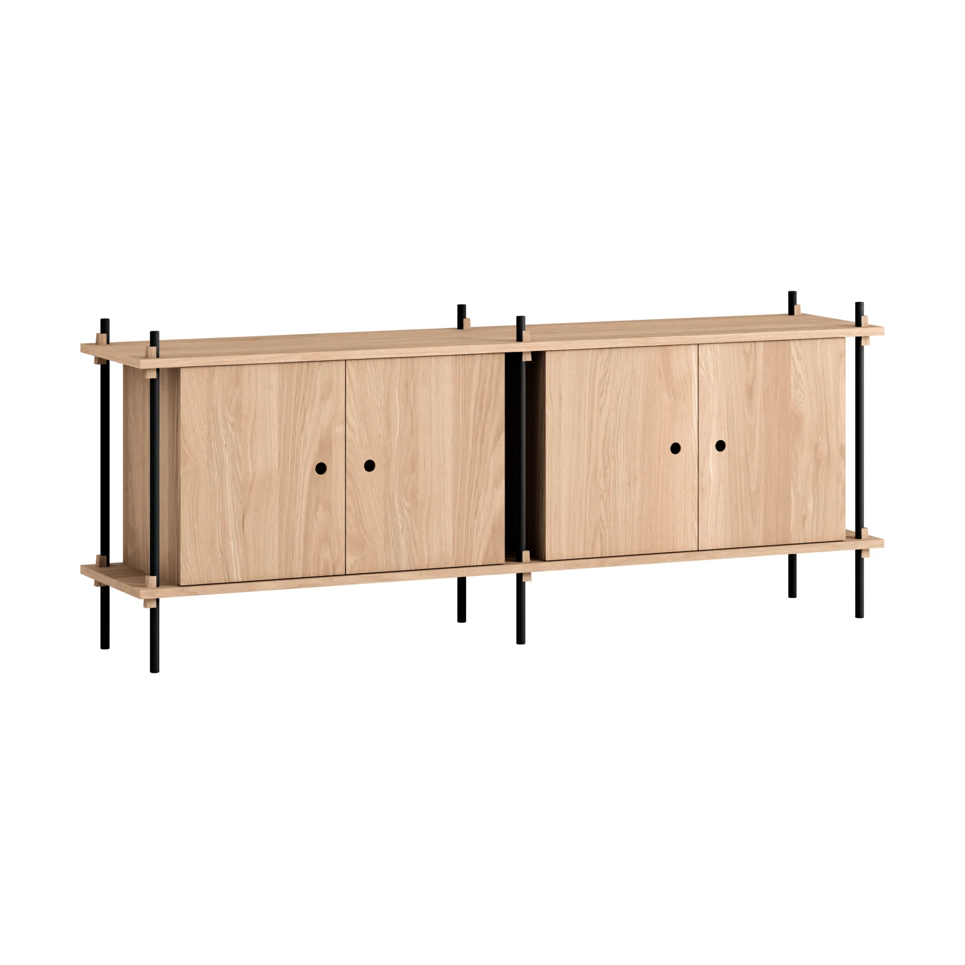 Shelving System sideboard, Ek-black, 163x65x35 cm, S.65.2.D MOEBE