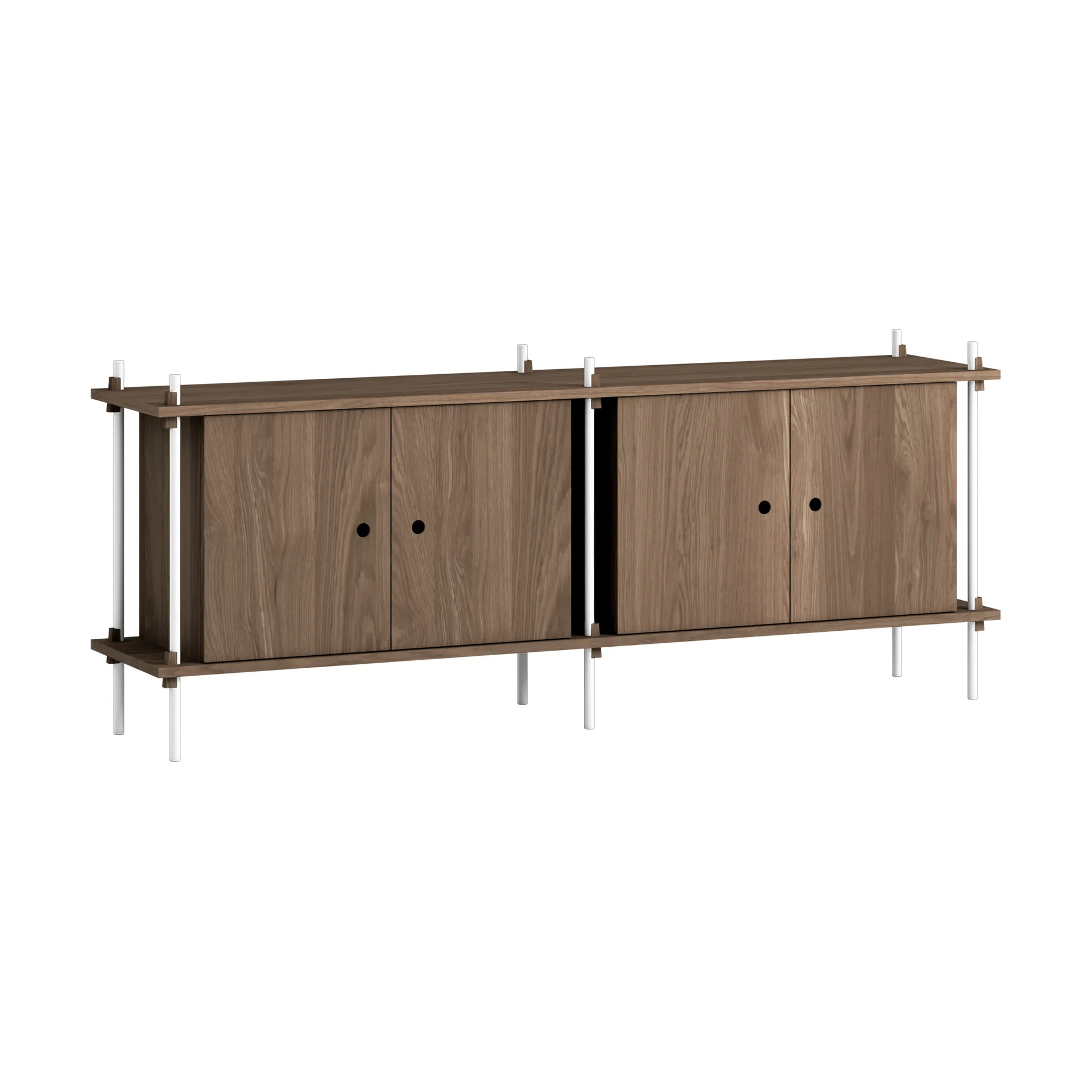 Shelving System sideboard, Rökt ek-white, 163x65x35 cm, S.65.2.D MOEBE