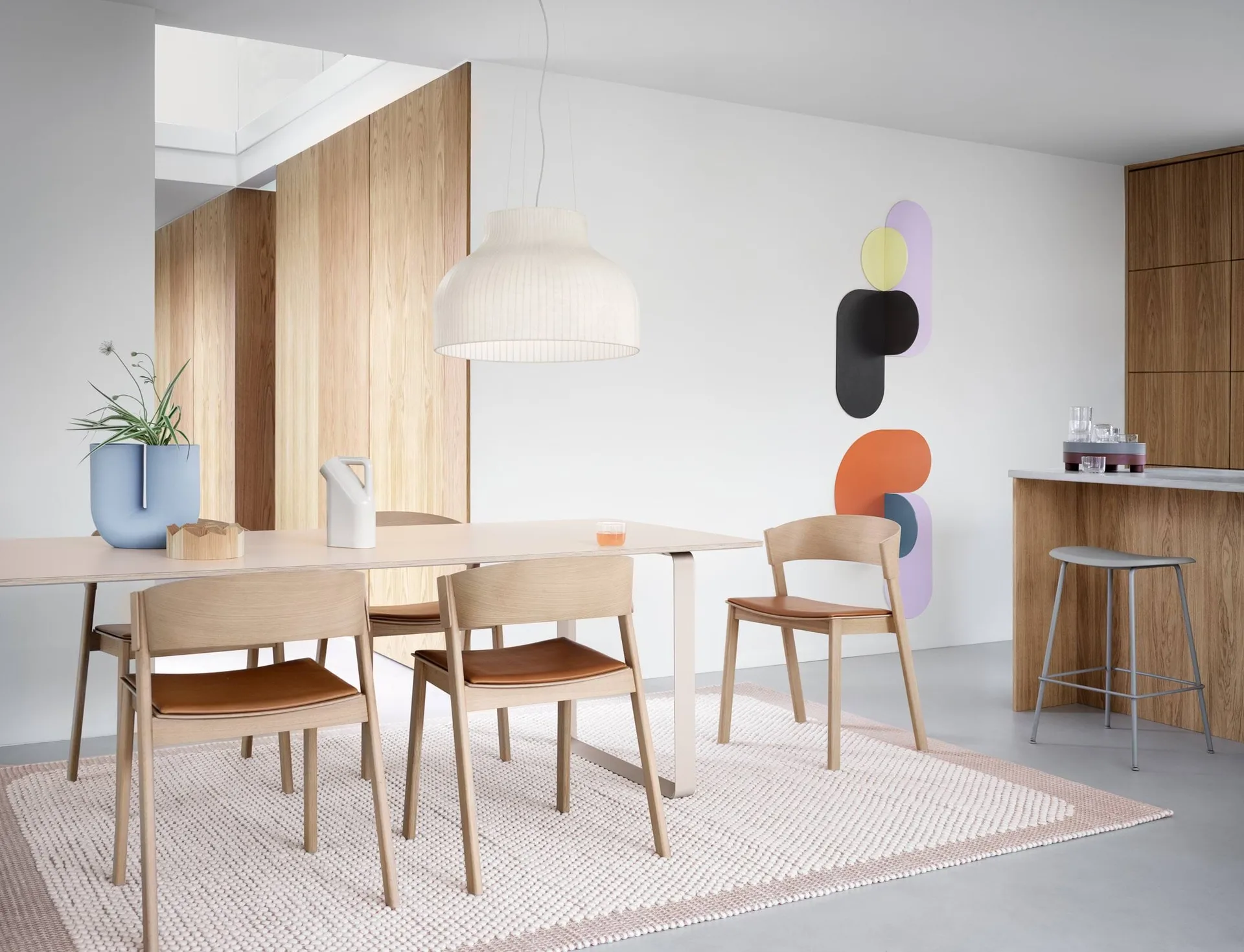 Cover Side Chair leather, Refine leather cognac-Oak Muuto