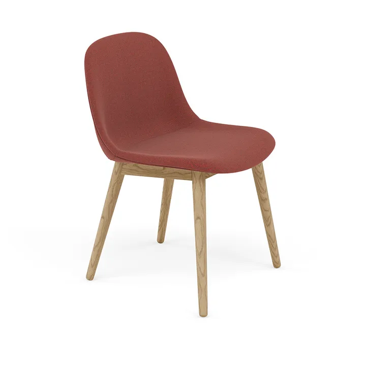 Fiber Side Chair stol med träben - Re-wool 558-oak - Muuto