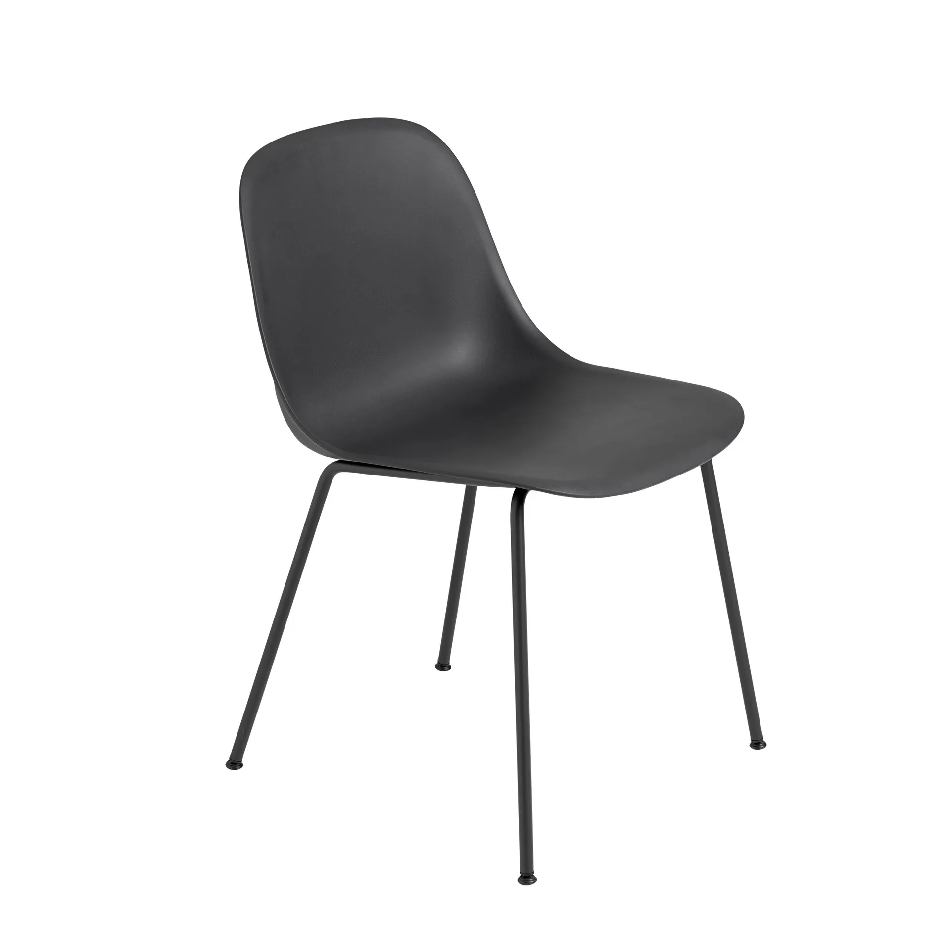 Fiber sidostol tub bas, Black-Anthracite (plastic) Muuto