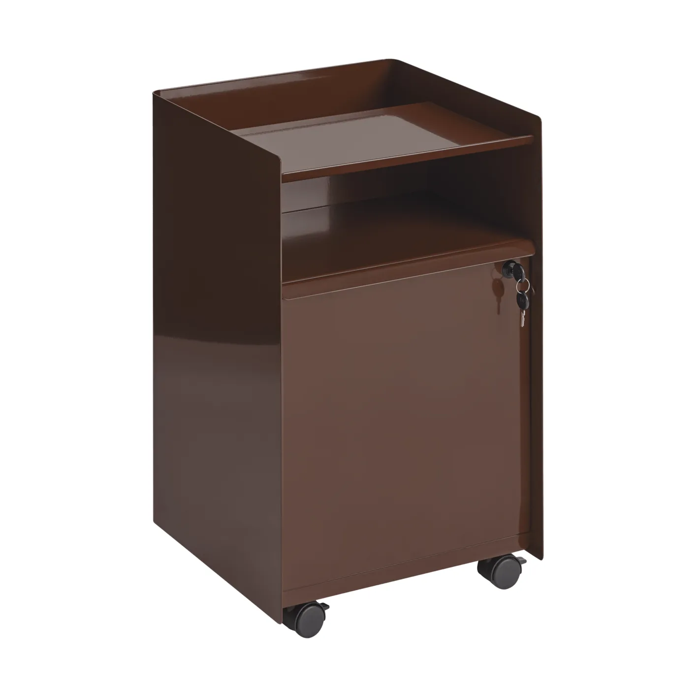 Folded Trolley rullvagn med skåp, Dark red Muuto