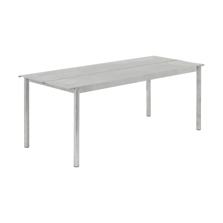 Linear Steel bord 200x75 cm - Warm galvanized steel - Muuto