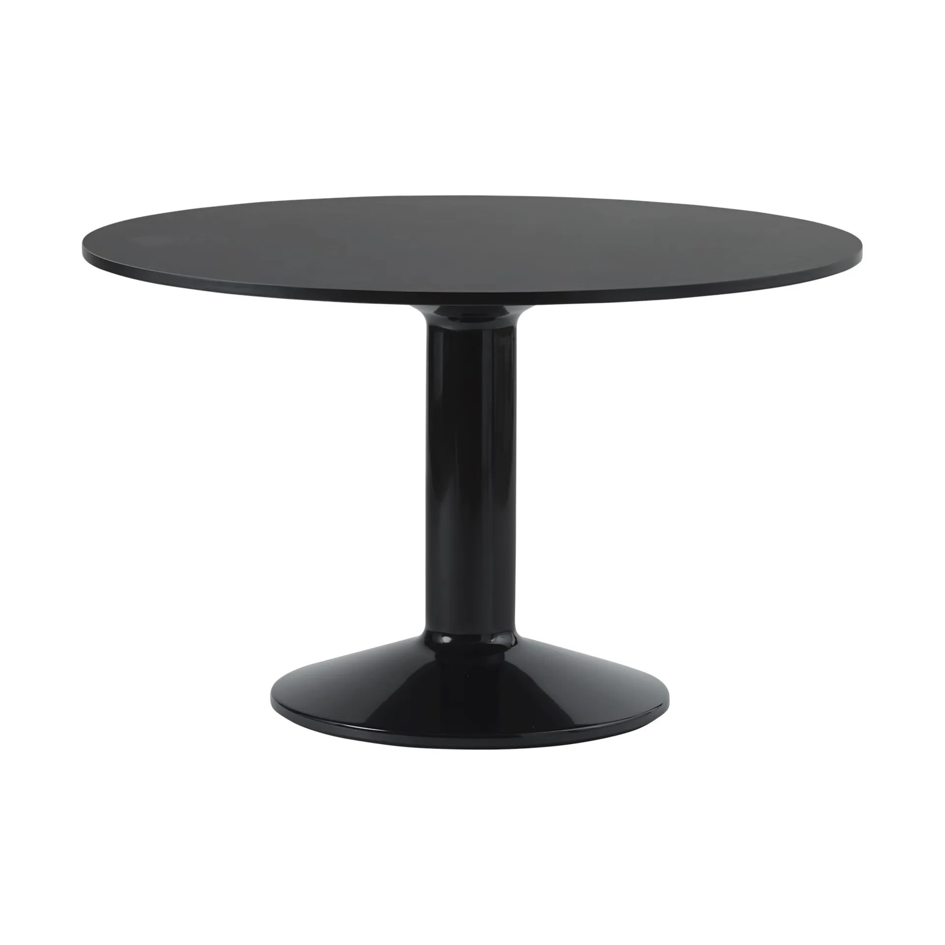 Midst pelarbord, Black linoleum-black, Ø120 cm Muuto