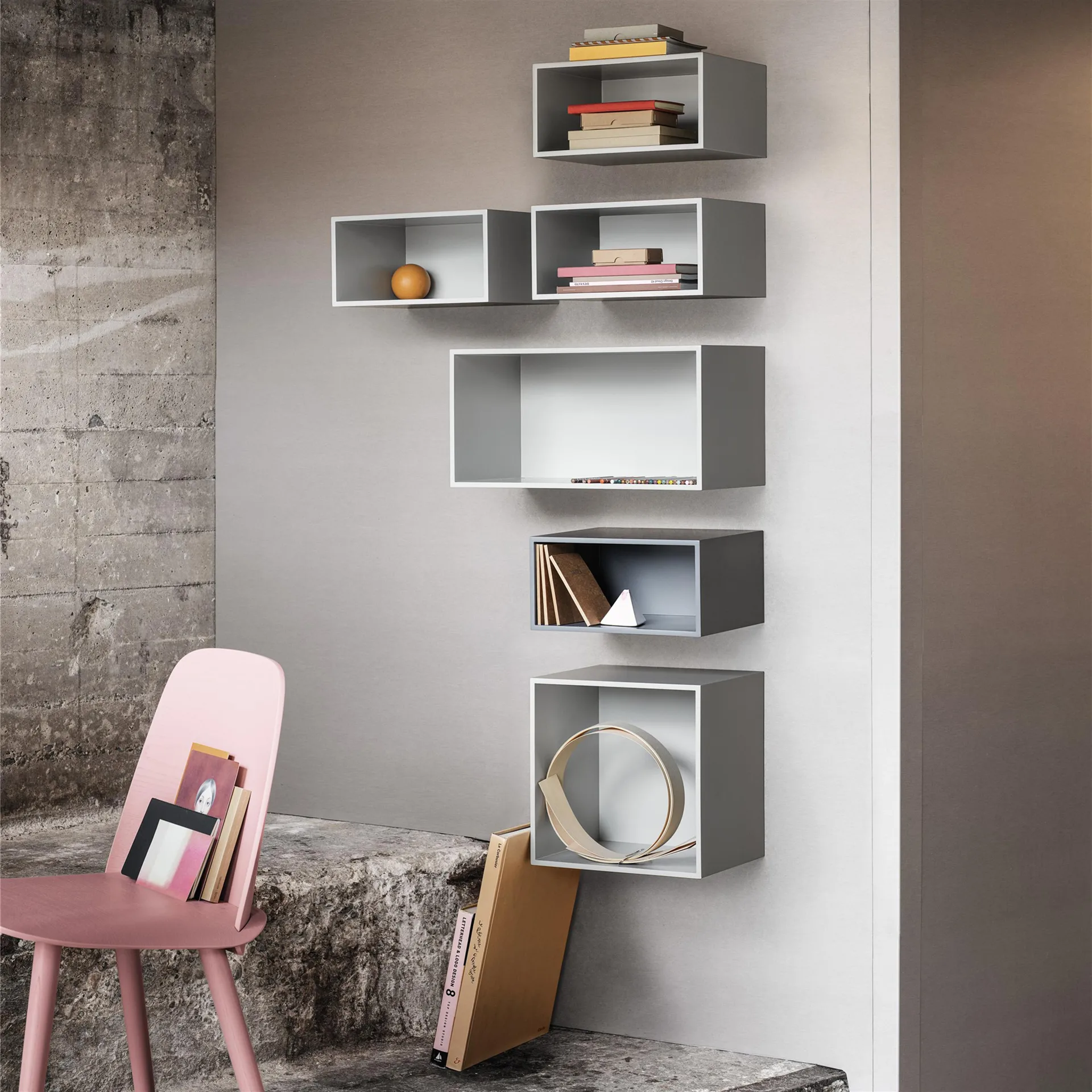 Mini stacked förvaringssystem small, Light grey Muuto