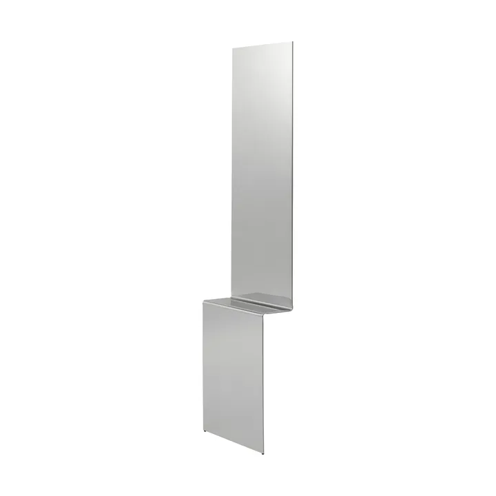 Pleat väggspegel - Polerat stål, 227x57 cm - Muuto