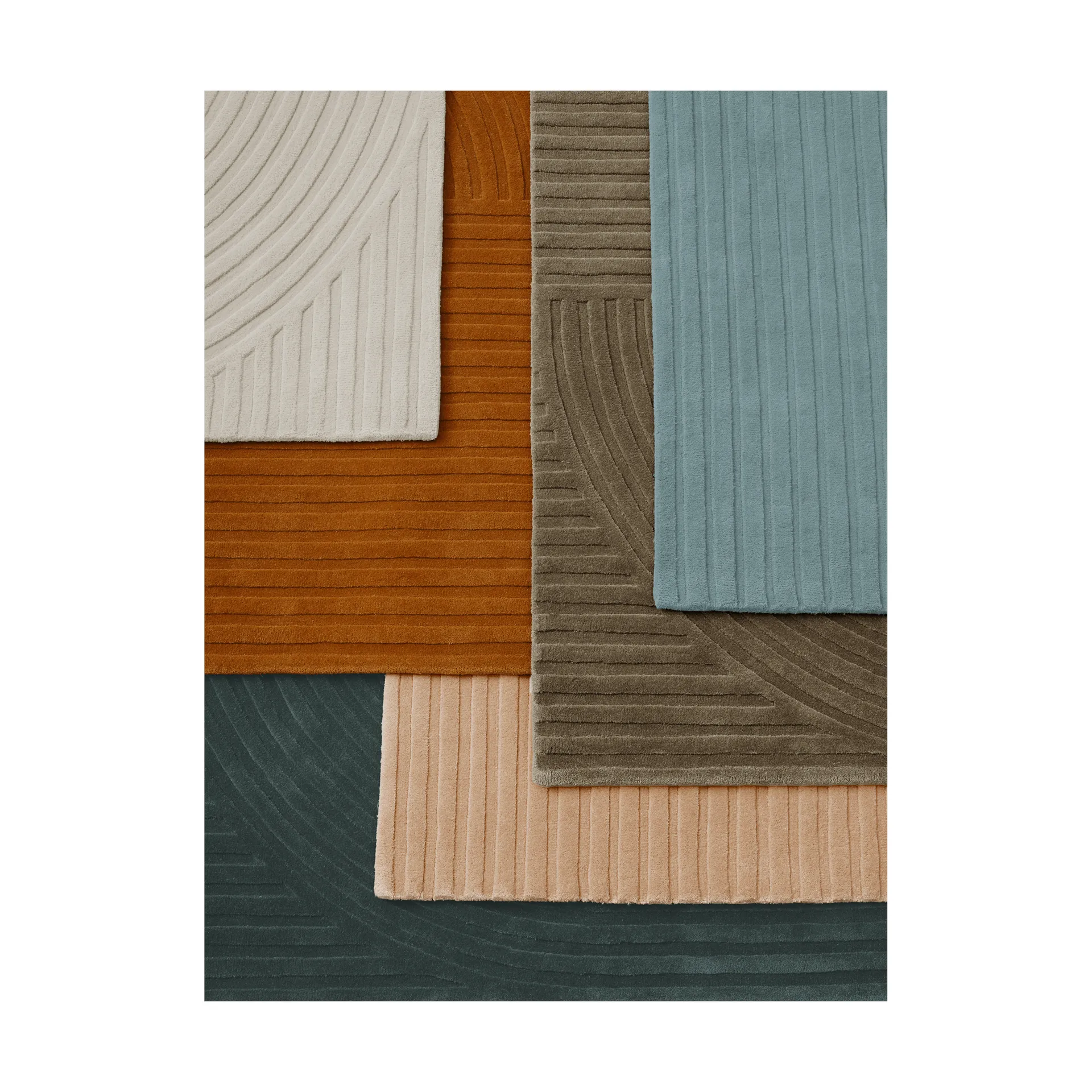 Relevo Rug Quattro ullmatta, Taupe, 200x300 cm Muuto