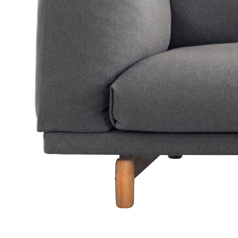 Rest soffa, 2-sits tyg steelcut trio ii 133 light grey-ekben Muuto