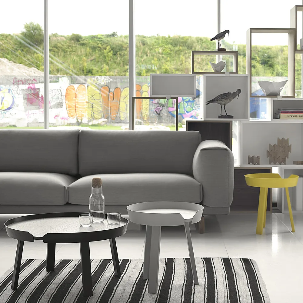 Rest soffa, 3-sits tyg steelcut trio 515 rose, ekben Muuto
