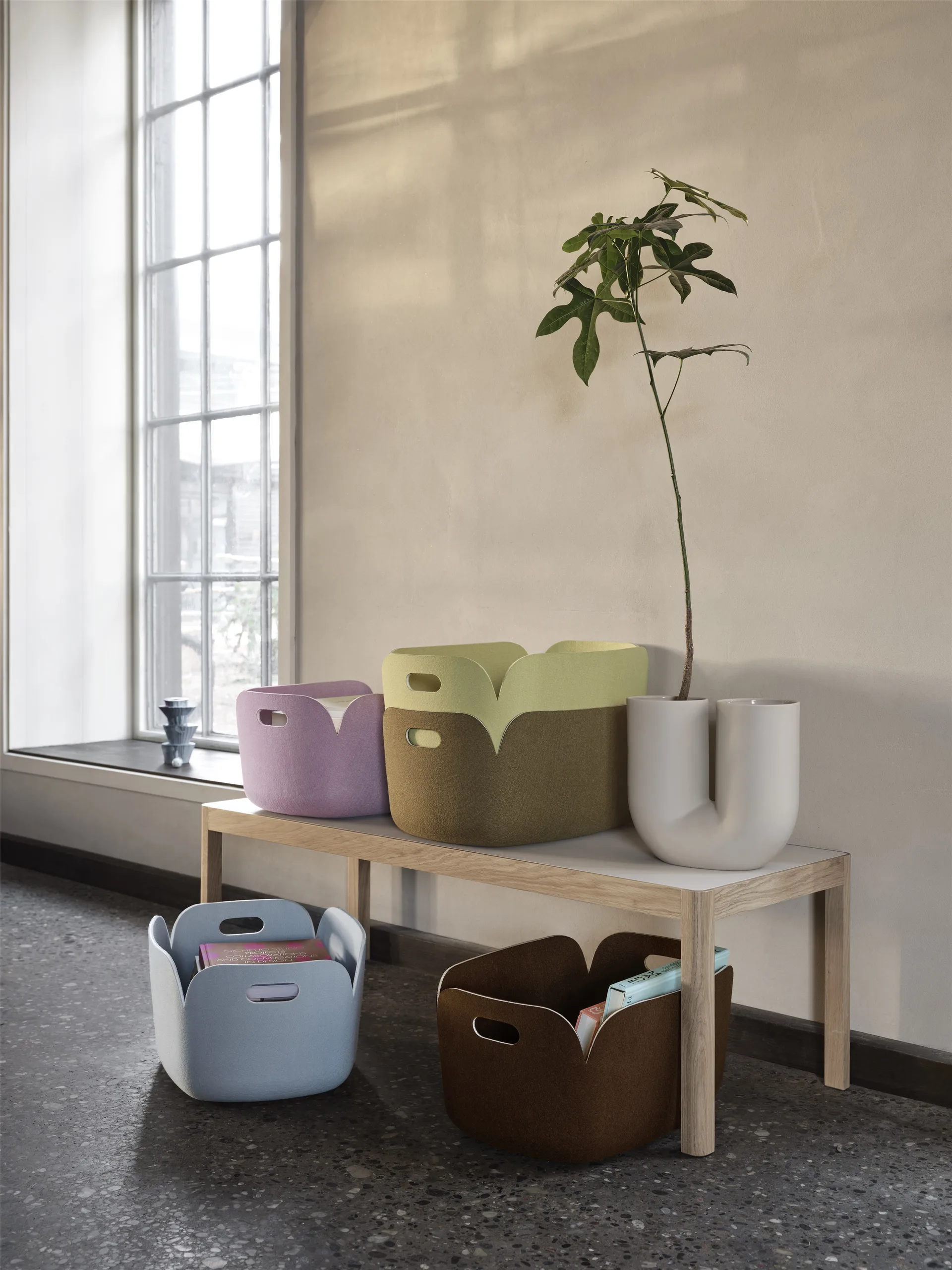 Restore förvaringskorg, Brown Green Muuto