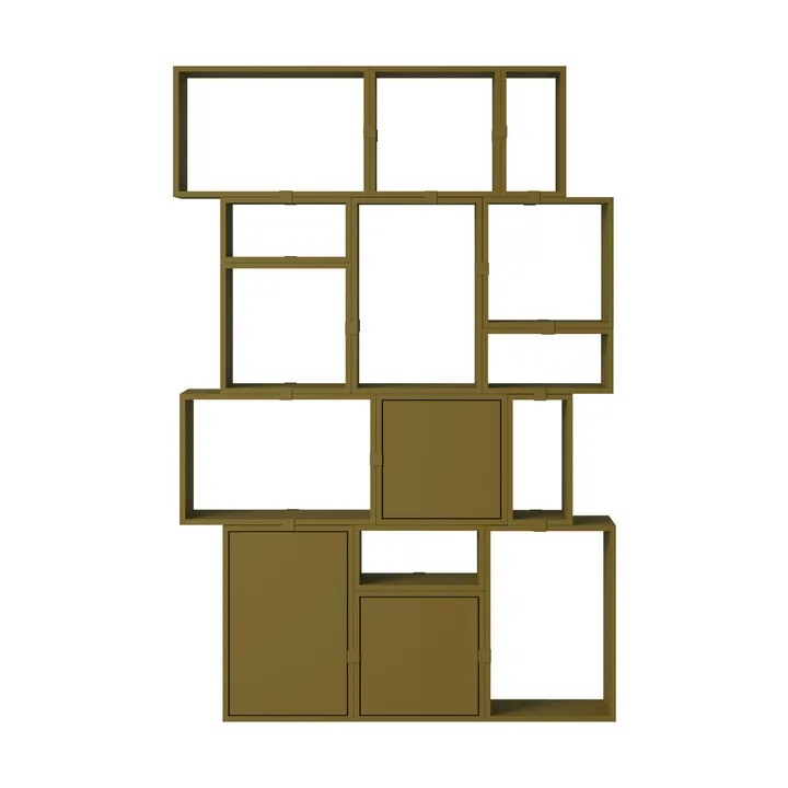 Stacked förvaringssystem bokhylla konfiguration 2 - Brown green - Muuto