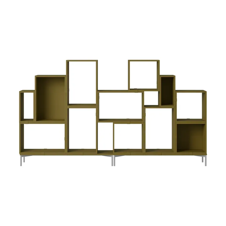 Stacked förvaringssystem bokhylla konfiguration 3 - Brown green - Muuto