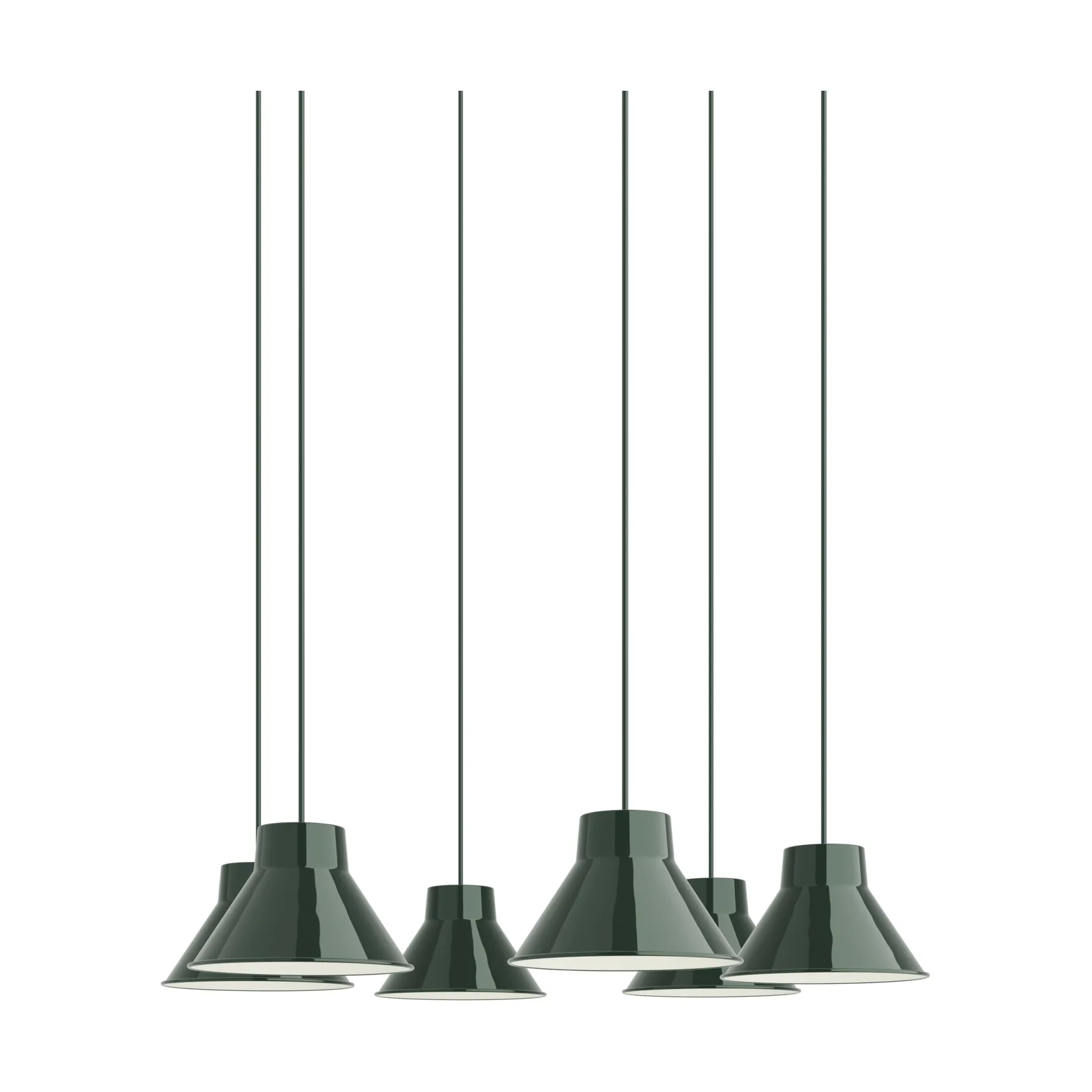 Top Pendant Cluster 6 pendel, Dark green, Ø21 cm Muuto