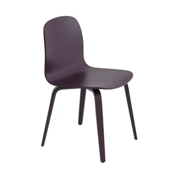 Visu stol träbas - Dark plum - Muuto
